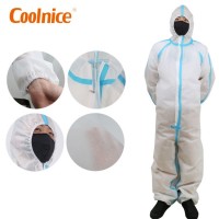 Low MOQ Non-Woven Cloth Hooded Coveralls Protective Clothing Protection Suit Isolation Gown